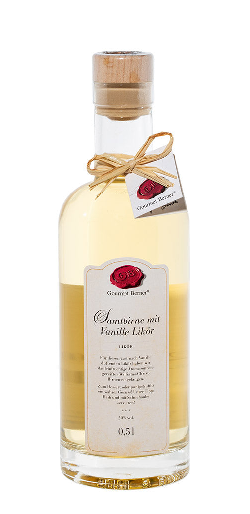 Samtbirne mit Vanille Likör