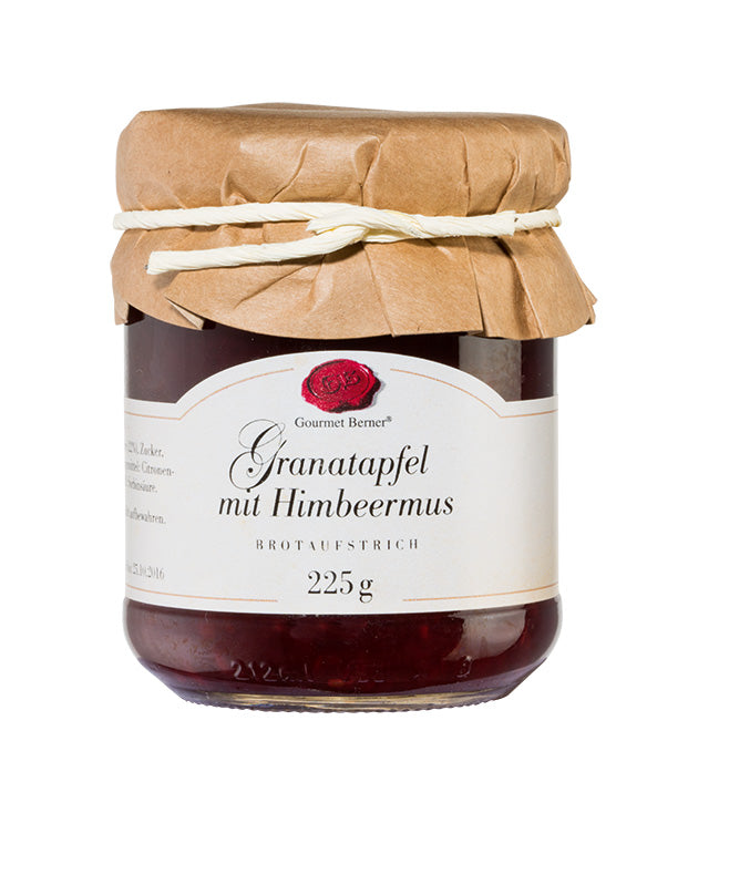 Granatapfel mit Himbeermus